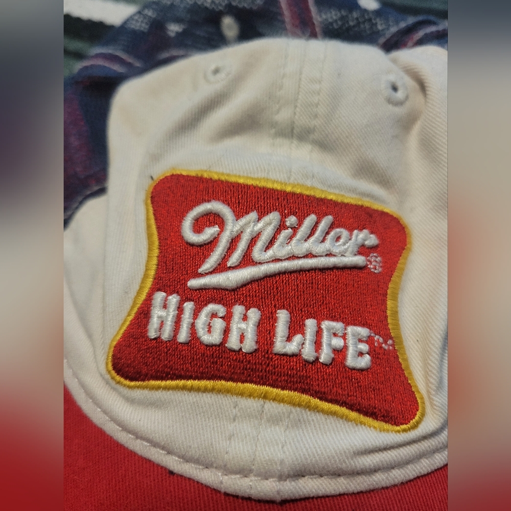 Miller High Life Hat Cotton Velcro Beer Mens Cap - Picture 4 of 8